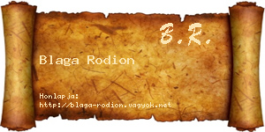 Blaga Rodion névjegykártya